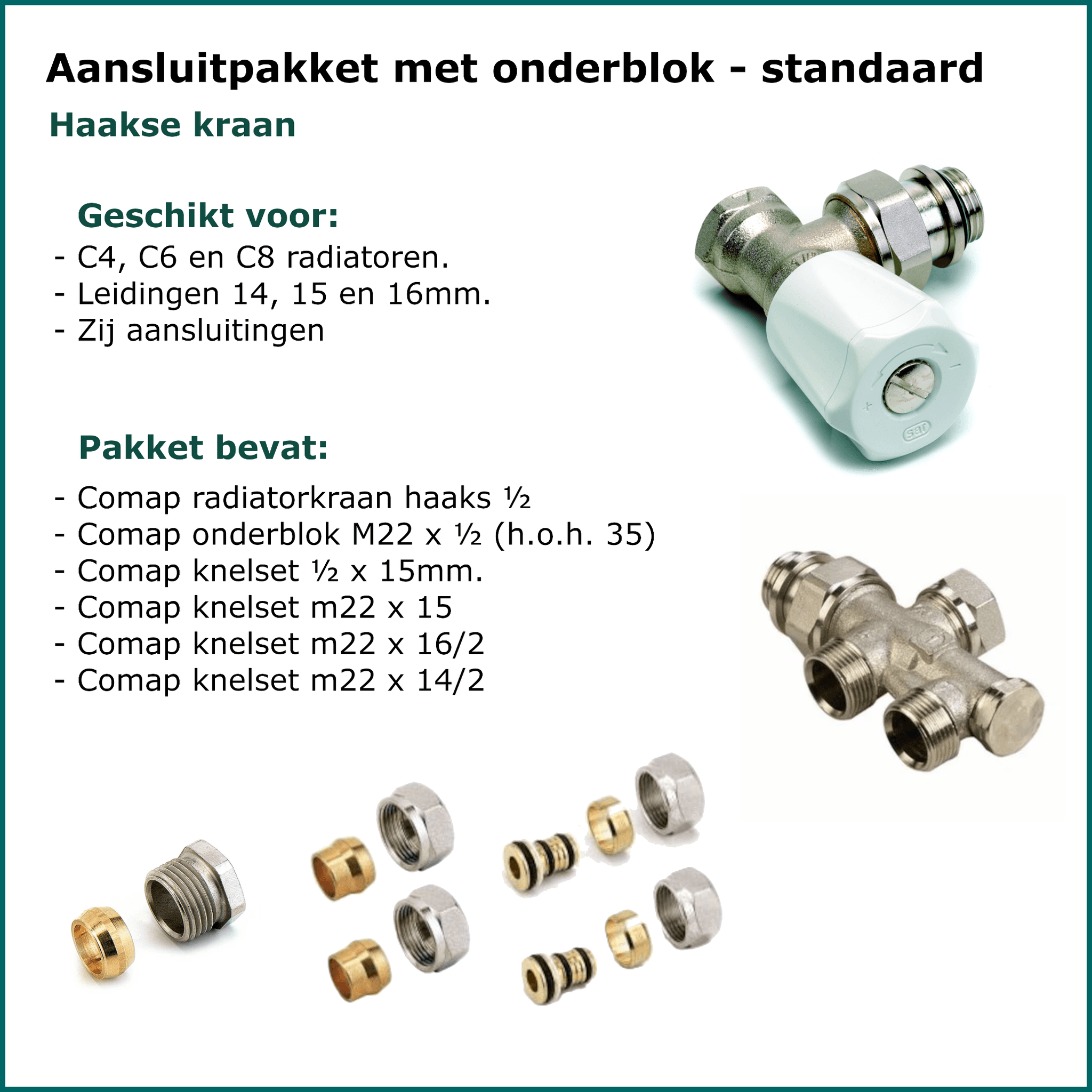 Set 7 - Aansluitset Haaks - Onderblok - Standaard