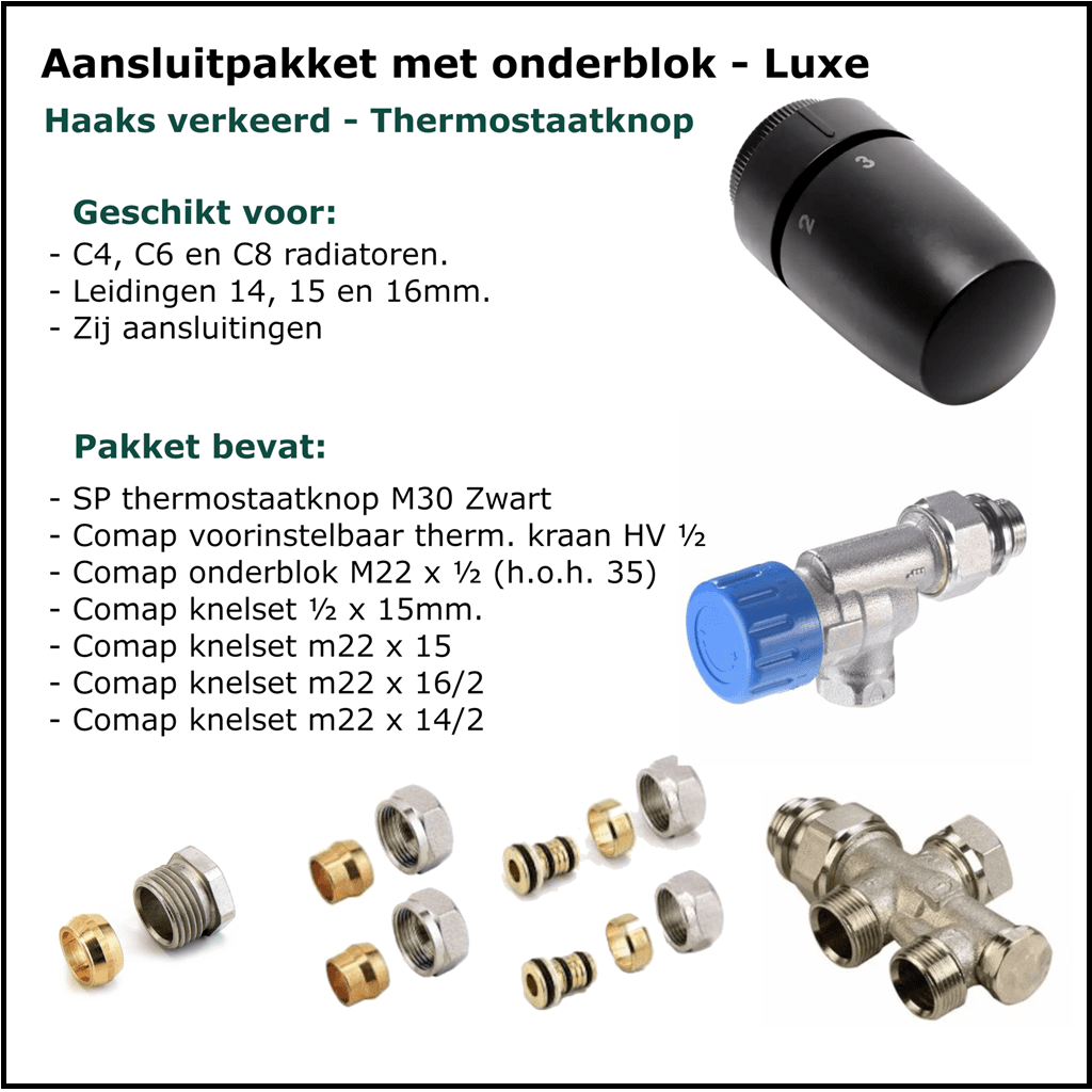 Set 9 - Aansluitset HV Onderblok Luxe Zwart